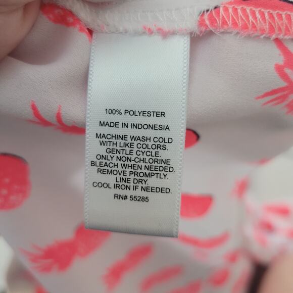 Express Size XS Portofino Shirt Neon Pink Pineapple Print Button Front - Picture 8 of 8